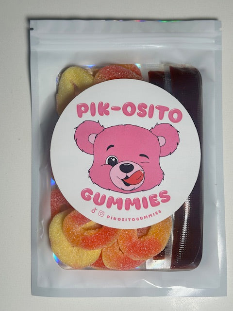 bag - peach rings - aros - durazno - chamoy